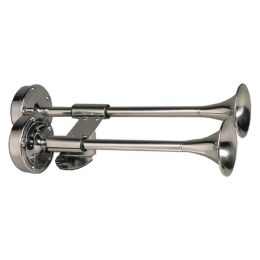 Schmitt &amp; Ongaro Deluxe All-Stainless Shorty Dual Trumpet Horn - 12V